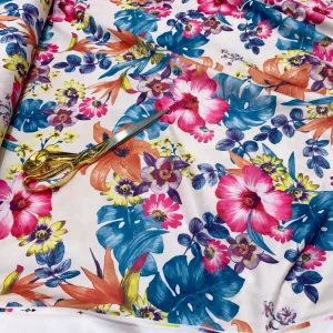 Soft Stretch Poly Jersey Floral Prints Dress/Craft/Curtain Fabric