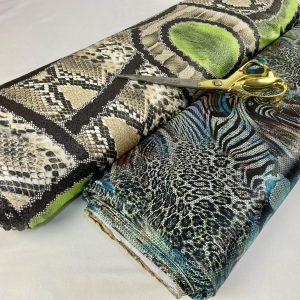 Slinky Animal Print Stretch Jersey Fabric | Coated Snake Effect for Dress & Crafts