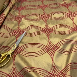 Designer Embroided Geometric Satin Jacquard Curtain-Cushions-Crafts Upholstery