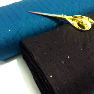 OneWay Stretch Poly Embroided Stripe Sequinned  Dress/Craft Fabric