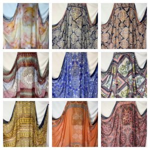 Smooth Chiffon Floral Double Border Prints Dress/Crafts Fabric