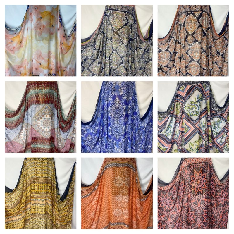 NEWSmooth Chiffon Floral Double Border Prints DressCrafts FabricFREE PP 226164867720