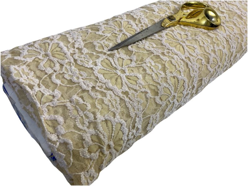 NEWTop Quality Beige Gold Floral Crochet Net lace BridalCraftDress Fabric 226760889110