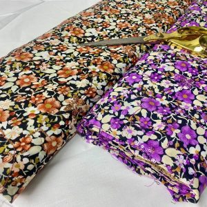 Sequinned Embroided Floral Poly Cotton Dress/Crafts Fabric