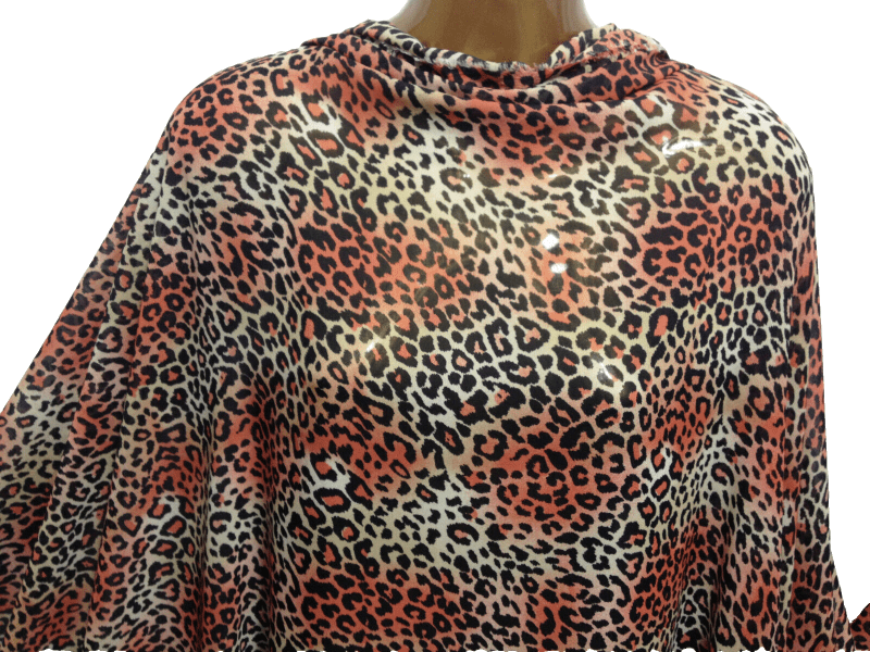 Smooth chiffon Burnt Orange AnimalLeopard Print DressCraft FabricFREE PP 221852439840