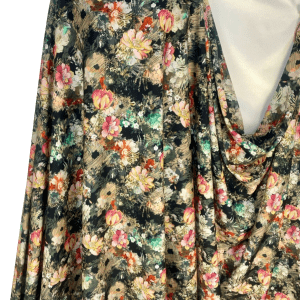 Black Base Multicolour Floral Polyester Fabric – Dress/Craft 60”