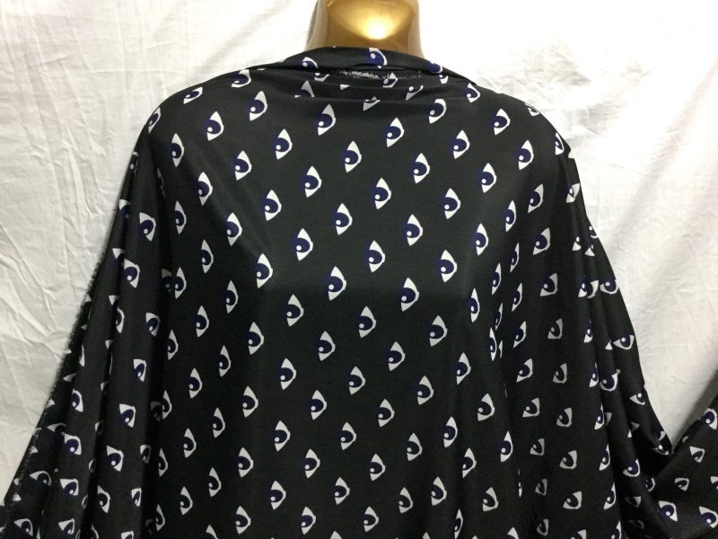 NEW Smooth Polyester Black Base Designer Print DressCraft Fabric FREE PP 223227993921