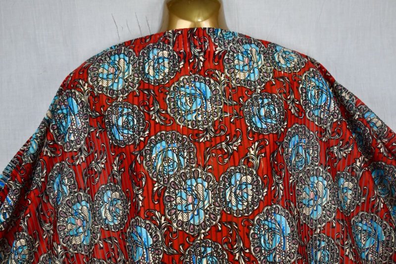 NEW Stretch Jersey Striped Burnout Red Blue Floral MaskDressAbaya FREE PP 324673034711