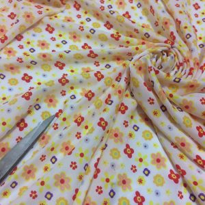L/Weight Fine Smooth Polyester Floral Print 5 Dress/Crafts Fabric