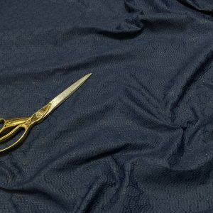 M/Weight Dark Navy CrepePolyester Floral Print Cushion/Craft Fabric