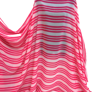 Soft Chiffon Georgette Triple Striped Pink/White Dressmaking/Crafts Fabric