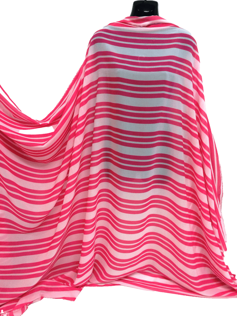 NEWSoft Chiffon Georgette Triple Striped PinkWhite DressmakingCrafts Fabric 222126351201