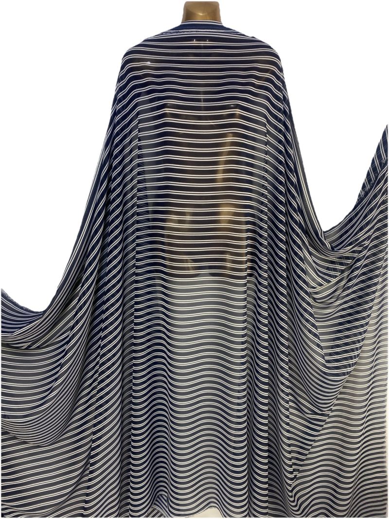 NEW Dark Navy Striped Chiffon Georgette Fabric DressmakingCrafts Free PP 226783723522