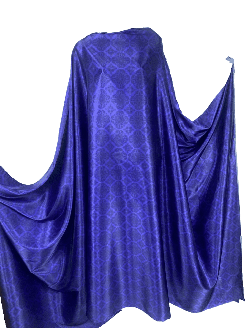 NEW Soft Smooth Satin Dark Purple Damask Print DressCraft FabricFREE PP 225625469282