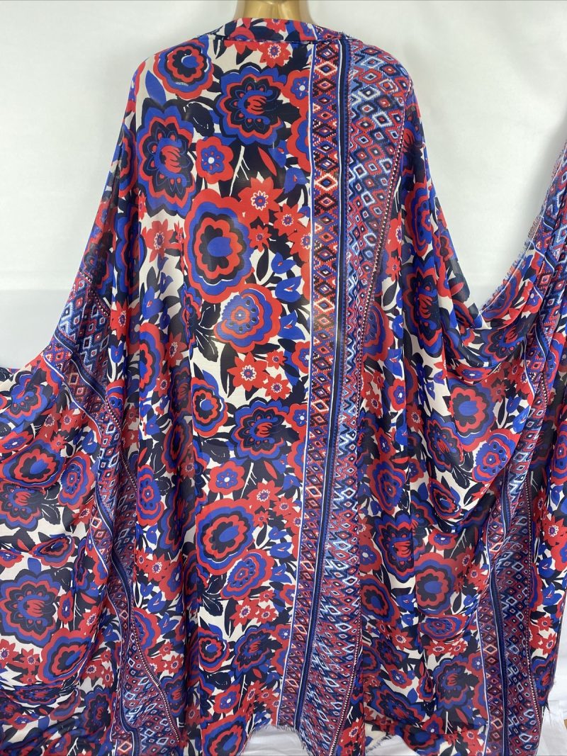 NEWCrinkle Chiffon Floral Stripe African Print DressCraft FabricFREE PP 325690063222