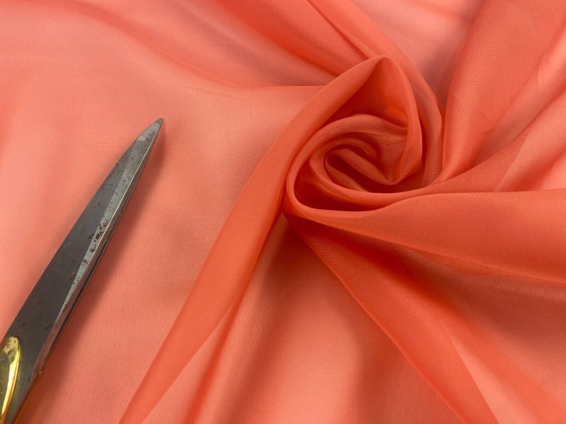 NEW Lightweight Orange Sheer Chiffon Fabric Lining Dress Bridal FREE PP 326626581213