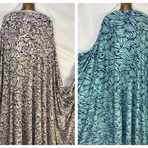 Silky Stretch Lycra Floral Leaf Print Fabric – Dress/Crafts