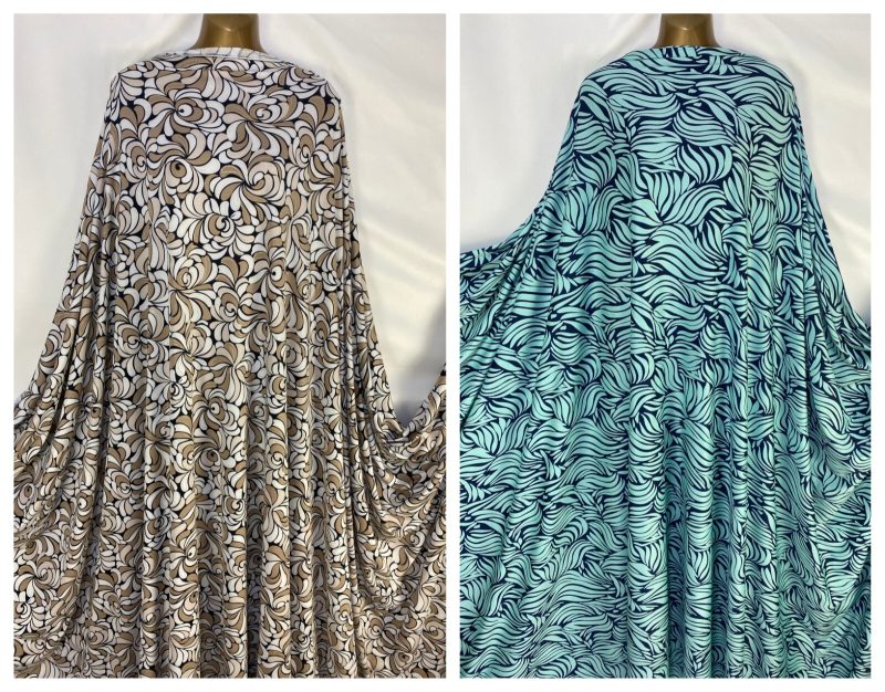 NEW Silky Stretch Lycra Floral Leaf Print Fabric DressCrafts FREE PP 62 64 326587842783