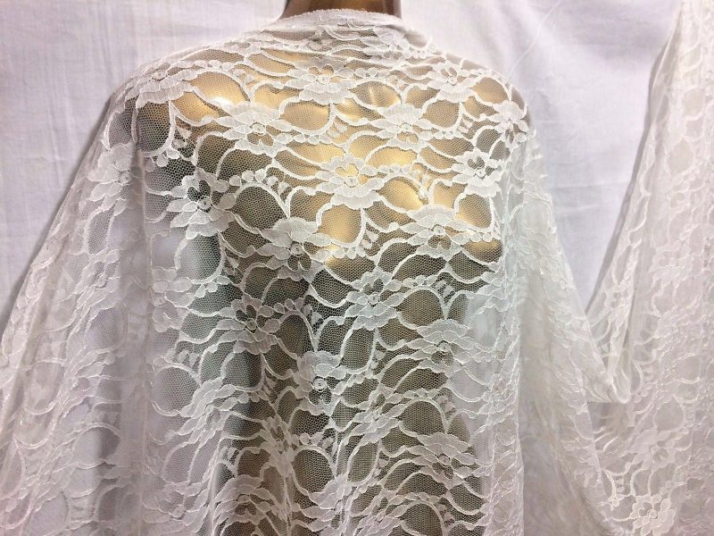 NEWDesigner White Embroidered Corded Floral lace BridalCraftsDress Fabric 322490589263