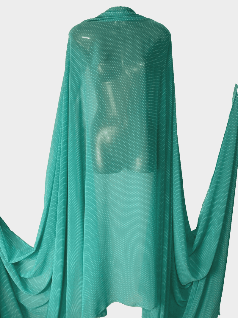 NEWSmooth Chiffon Aqua Green Small Polka Dot Print DressCrafts FabricFREE PP 326187900603