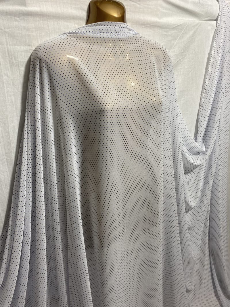 NEWSoft Touch Blue White chiffon Polka Dot Print DressCraft FabricFREE PP 225211112863