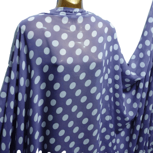 Soft Touch Mauve/White chiffon Polka Dot Print Dress/Craft Fabric