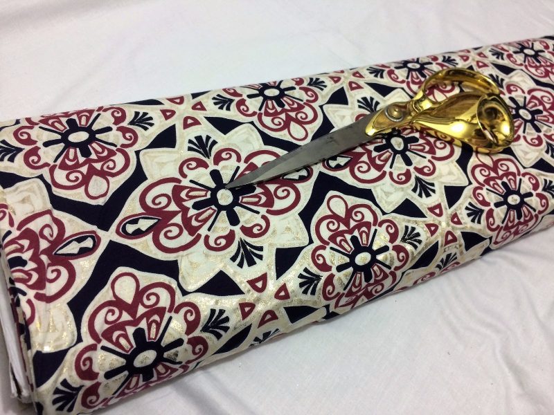 NEWGold Foil Damask Print Stretch Viscose Jersey DressCraft FabricFREE PP 322589952284