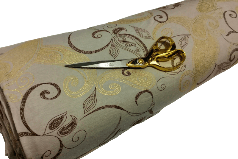 NEWGold-Foil-Paisley-Print-Stretch-Viscose-Jersey-DressCraft-FabricFREE-PP-223548643104 NEWGold Foil Paisley Print Stretch Viscose Jersey DressCraft FabricFREE PP 223548643104
