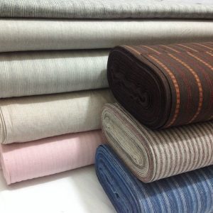 *NEW*Top Quality Egyptian Linen Striped Weave Dress/Crafts Fabric* 14 Colours *