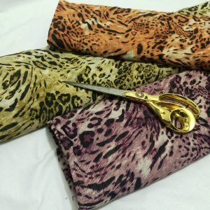 Smooth Floaty Polyester Leopard Animal Print Dressmaking Fabric