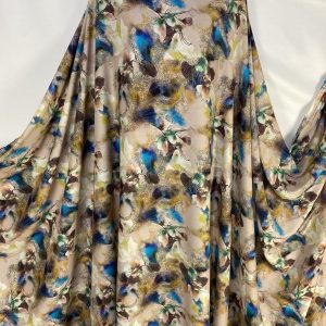 Soft Viscose Floral Tie Dyed Multi Colour Print Dress/Craft Fabric