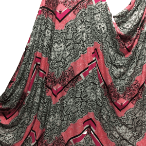 Premium Quality Stretch Viscose Jersey Pink/Black African Dress Fabric