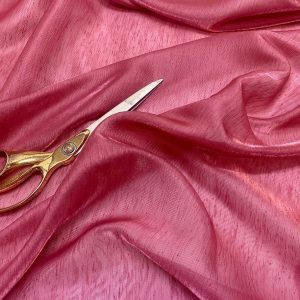 100% Polyester Crepe Semi-Sheer Fabric–Rose Red–Dress/Craft/Curtains