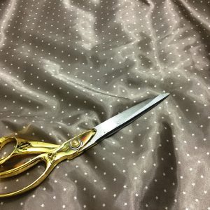 L/Weight Smooth Liquid Satin Taupe-Ivory Stars Print Fabric