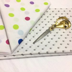 Double Width 96"-244 cm Poly Cotton *Polka Dots* Sheeting Fabric Material