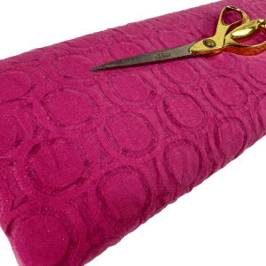 Fuschia Pink Stretch Burnout Circles Devore Bridal/Craft/Dress Fabric