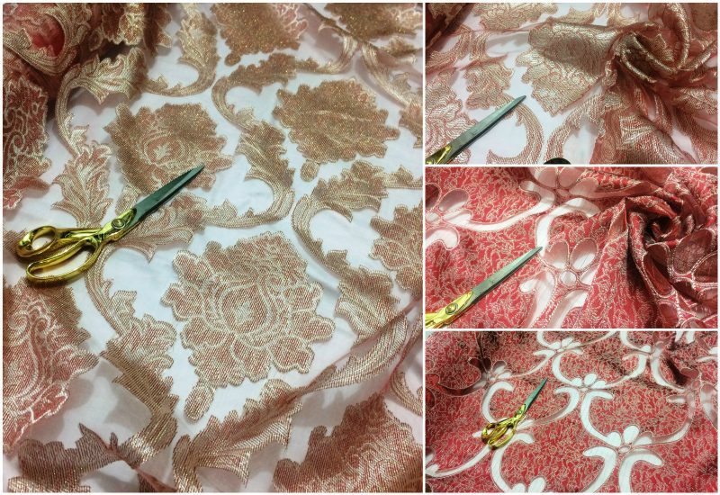 NEWSilk Satin Burnout Organza Damask Designs BridalCrafts FabricFREE PP 222273220405