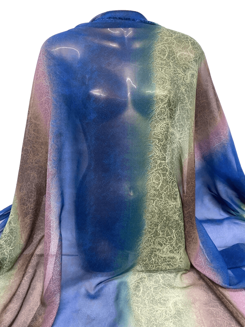 NEWSmooth Chiffon Floral Striped African Print DressCraft FabricFREE PP 325633046415