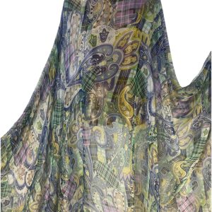 Silky Shimmer Chiffon Organza Paisley Abstract Dress/Curtains Fabric