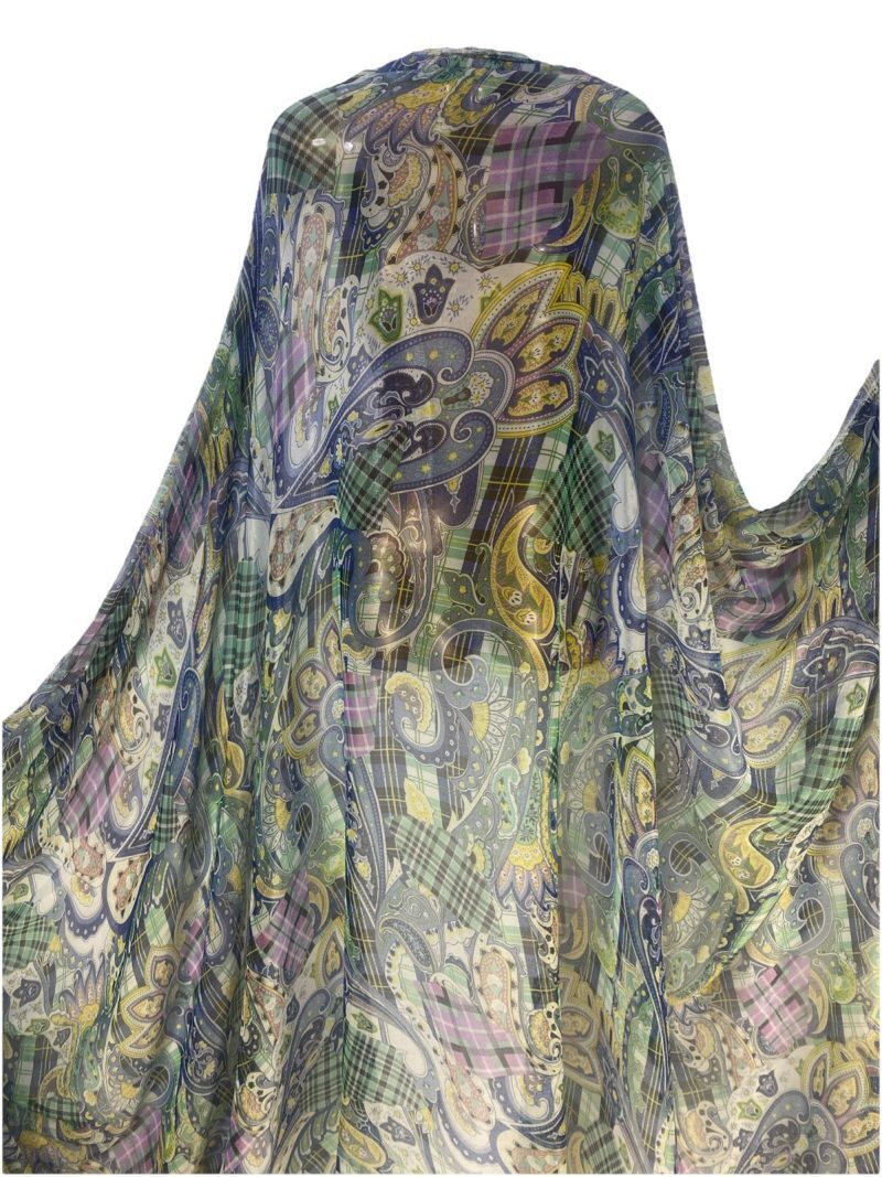 Silky Shimmer Chiffon Organza Paisley Abstract DressCurtains FabricFREE PP 326613072625