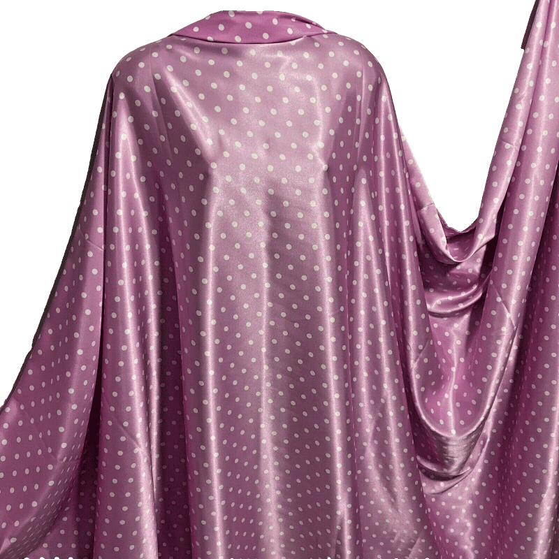 NEW Soft Smooth Satin Mauve Pink Polka Dot Print DressCraft Fabric FREE PP 325247231676