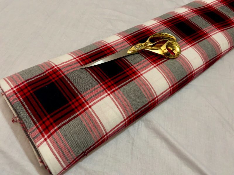 Soft Viscose RedWhiteBlack Large Checked Print DressCraft FabricFREE PP 224502702676