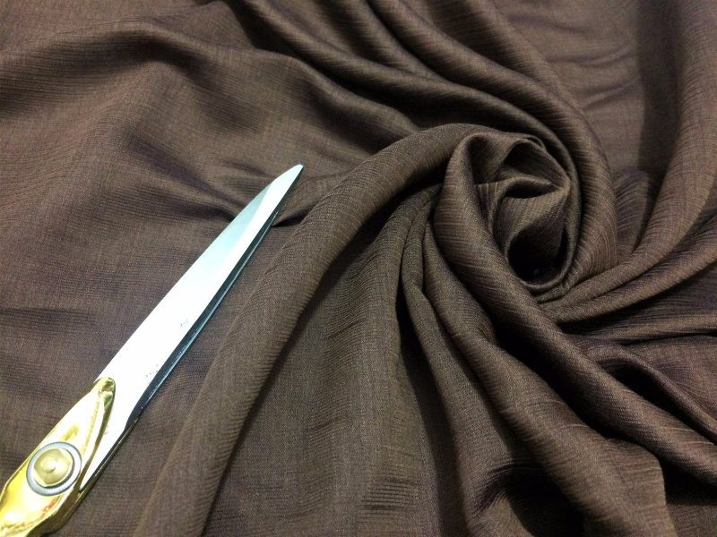 NEW Brown Crinkle Effect Silk Chiffon Fabric DressCraftScarf Free PP 222485866567