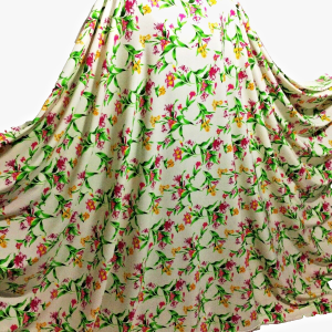 Medium-Weight Microfiber Floral 5 Print Mask/Dress Fabric
