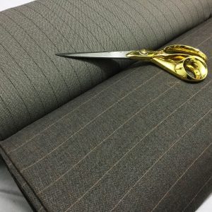Poly Wool Striped-Herringbone Weave Suiting/Skirt/Craft/Cushion