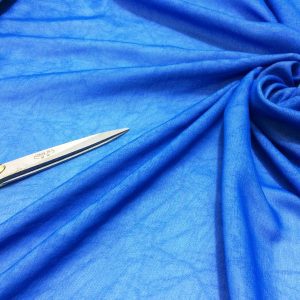 Denim Blue Crush Effect Self Print Georgette Dress/Crafts Fabric