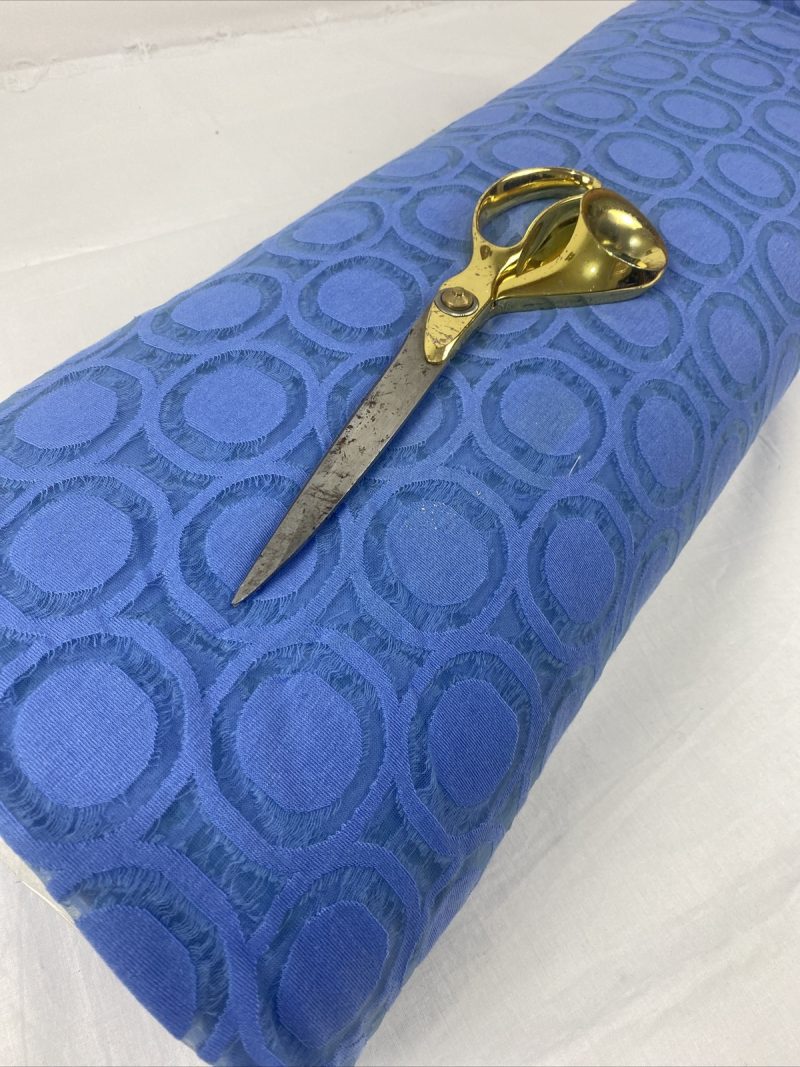 NEWQuality Blue Stretch Burnout Circles Devore BridalCraftDress Fabric Sale 225638756477