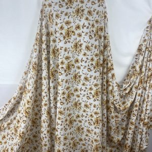 Soft Woven L/Weight Viscose Brown Roses Print Dress/Craft Fabric