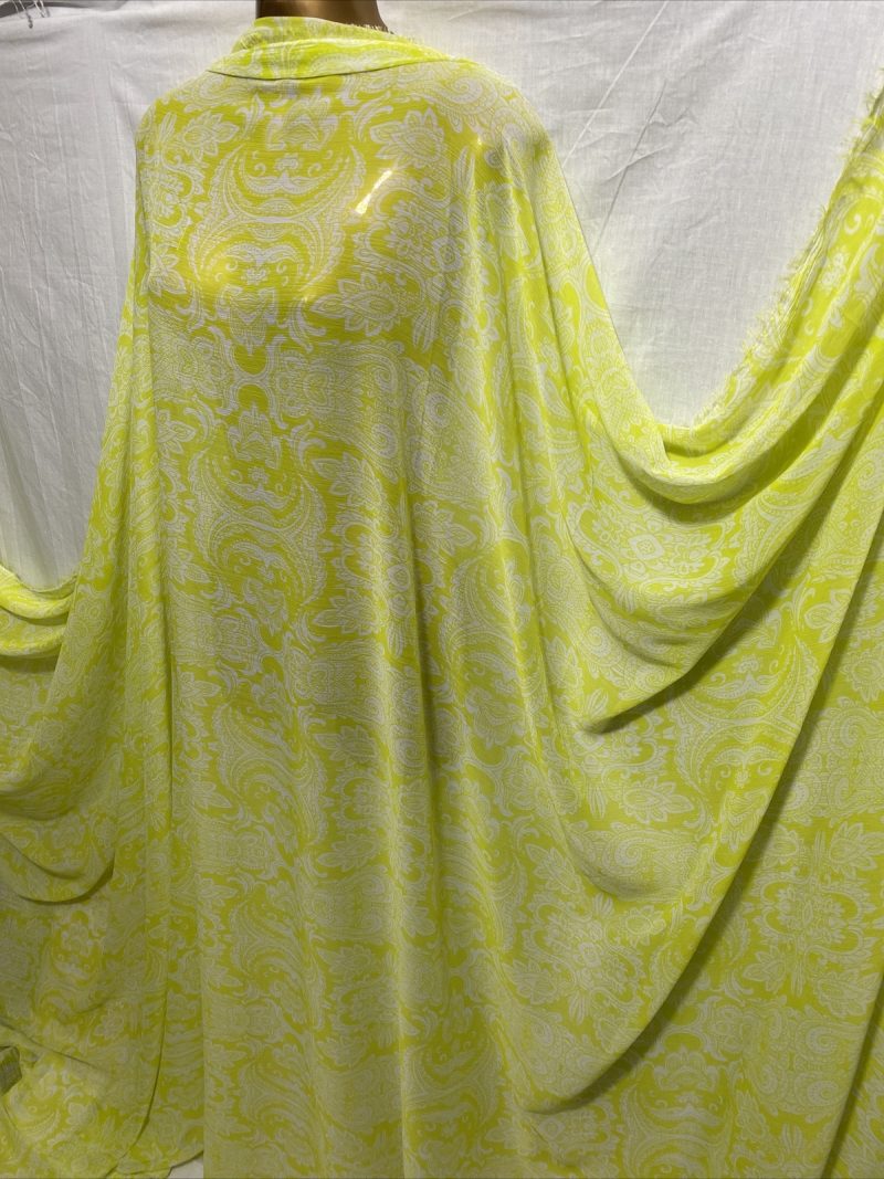 NEW 100 Crinkle Polyester Neon Lime Floral Print DressCraft FabricFREE PP 225201343108