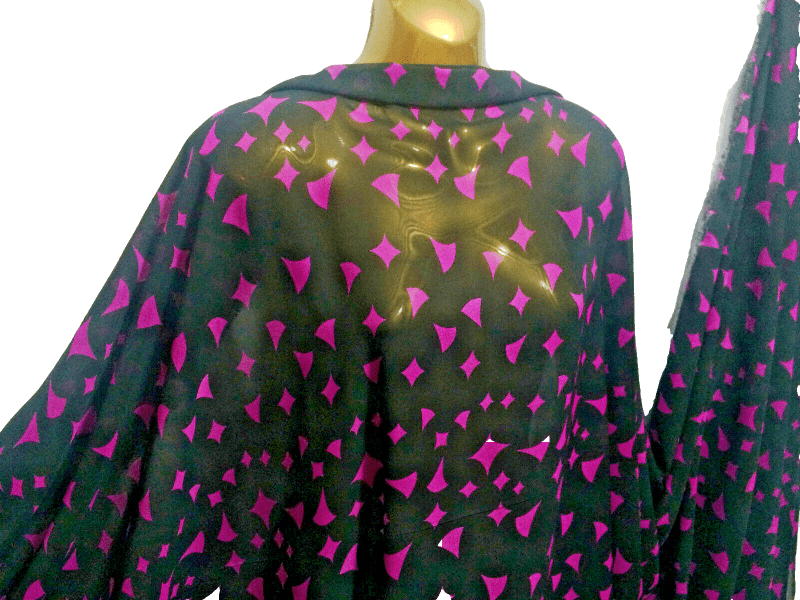 NEWChiffon Georgette BlackMagenta Abstract Print DressCraft FabricFREE PP 221984207038